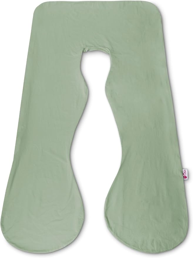 Meiz Pregnancy Pillow Cover, Rayon Cover from Bamboo, U Shaped Pregnancy Pillow Case, Cooling Maternity Pillow Cover for 55" x 31" Pregnancy Pillows, Sage Green