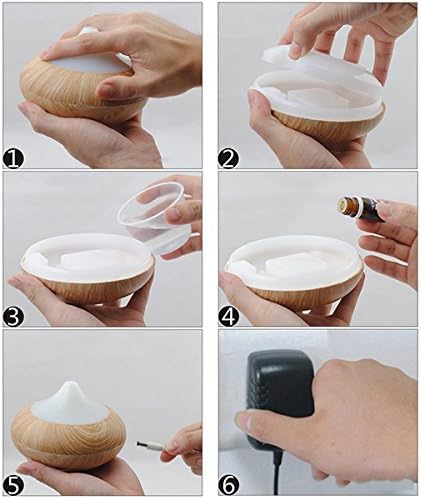 Air Diffuser 02K(BR) Ultrasonic Aromatherapy Diffuser for Essential Oils Air Atomizer, Dark Wood-Grain