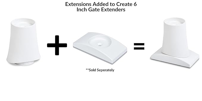 Wall Nanny 6 Inch Extension Accessories for Baby Gate (Made in USA) Connect Extensions to Wall Nanny's and Add 6 Inches in Length to Baby Gates - 4 Pack