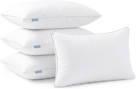 Leeden 12x20 Pillow Inserts Set of 4-12 Inch Decorative Throw Pillow Insert, Soft Fluffy Cushion Inserts for Sofa Couch Bed, White 4 Pack Pillow Inserts