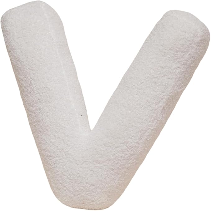 MOJUN Letter Pillows, Soft Plush Decorative Initial Letter Shaped Throw Pillows for Sofa Couch Bed, Cute Letter Pillows English Alphabet A to Z for Living Room Bedroom Floor Car Decoration, V