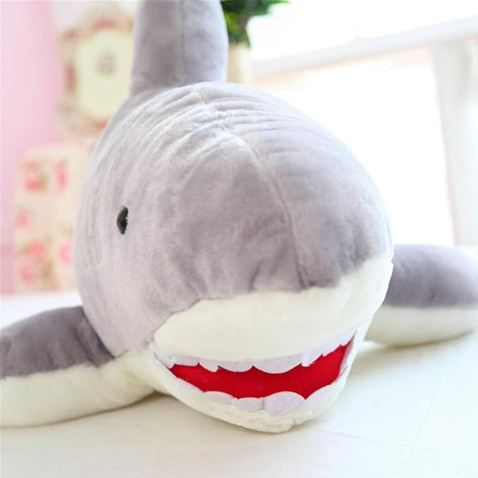 Stuffed Shark Animal Plush Toy 16 Inch Long Great White Animal Stuffed Plushies Super Soft Cute Cuddly Pillow Cushion Stuff Dolls Gifts for Children Kids Boys Girls Room Decor Bedtime, 16Inches