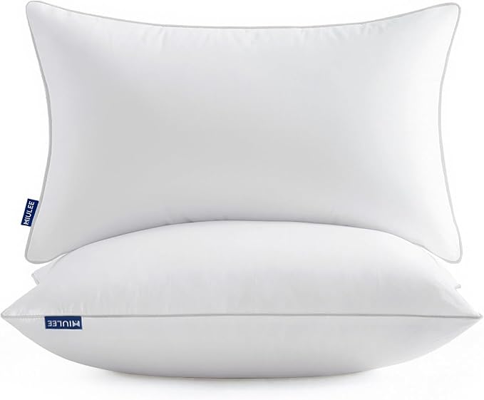 MIULEE 12x20 Inch Pillow Inserts Pack of 2 with 100% Cotton Cover | Throw Pillow Inserts, Rectangle Decorative Pillow Inserts for Sofa Bed Couch Bench