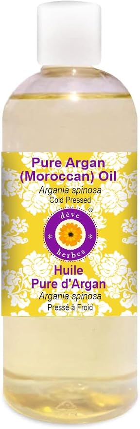 Deve Herbes Pure Argan (Moroccan) Oil (Argania spinosa) Cold Pressed 200ml (6.76 oz)