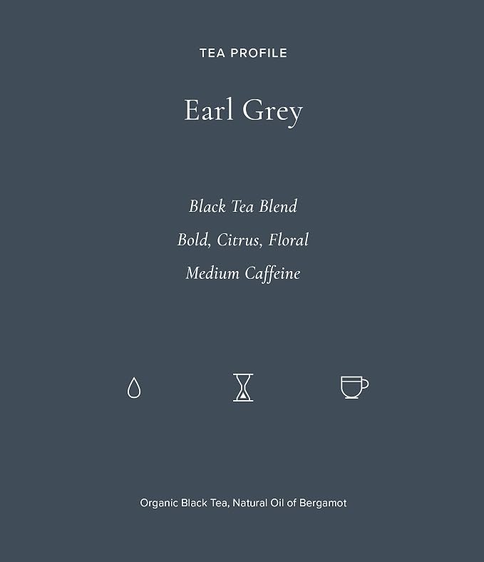 Art of Tea Organic Earl Grey Loose Leaf Tea Tin, Premium Black Tea with Real Bergamot Oil, Citrus & Floral Full-Body Flavor, Artisan Loose Leaf Black Tea, Reusable 3oz Tea Tin