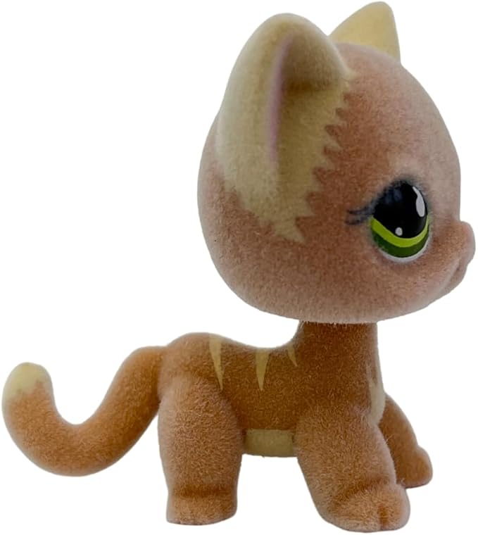 Custom Flocked Pet Shop Toy Fuzzy Animal Figure Short Hair Cat Kitty Kitten Deer OOAK (#525)