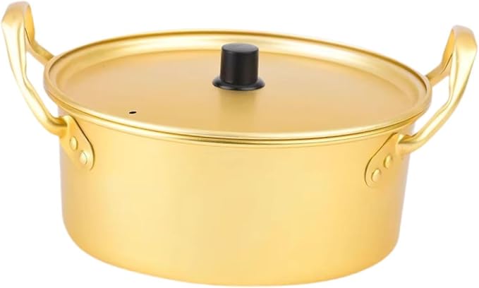 Korean Ramen Pot Kimchi Soup Pot Multipurpose Kitchen Cookware Aluminum Stockpot Korean Ramen Noodle Pot Seafood Troop Pot, 22cm