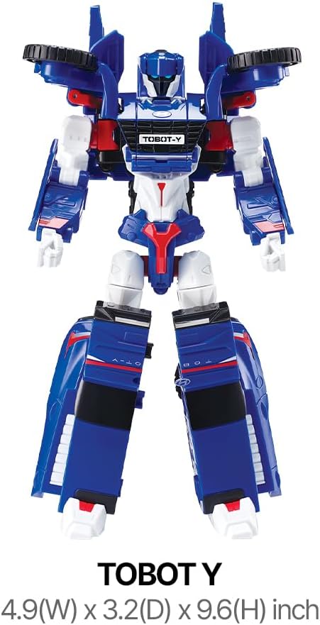 New TOBOT, TOBOT Y, Youngtoys Transforming Collectible Vehicle to Robot, Heroes Animation Character Toys for Kids 3 and up Transform Toys Cars, Large Size 10-inch