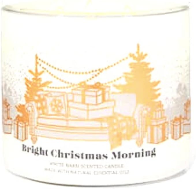Bath & Body Works, White Barn 3-Wick Candle w/Essential Oils - 14.5 oz - Bright Christmas Morning (Label Artwork Varies)