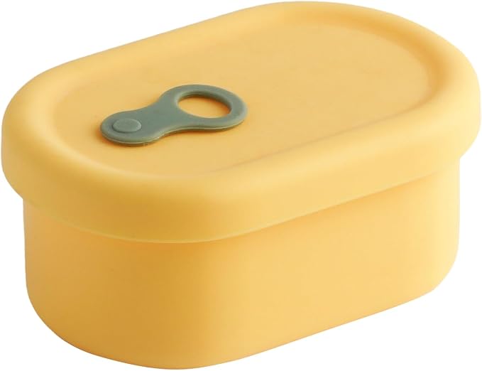 Korean Silicone Food Container, Steam Vent, Mango Yellow, 7 fl oz | Microwave & Freezer Safe, Leakproof, Airtight, Dishwasher Safe, BPA Free