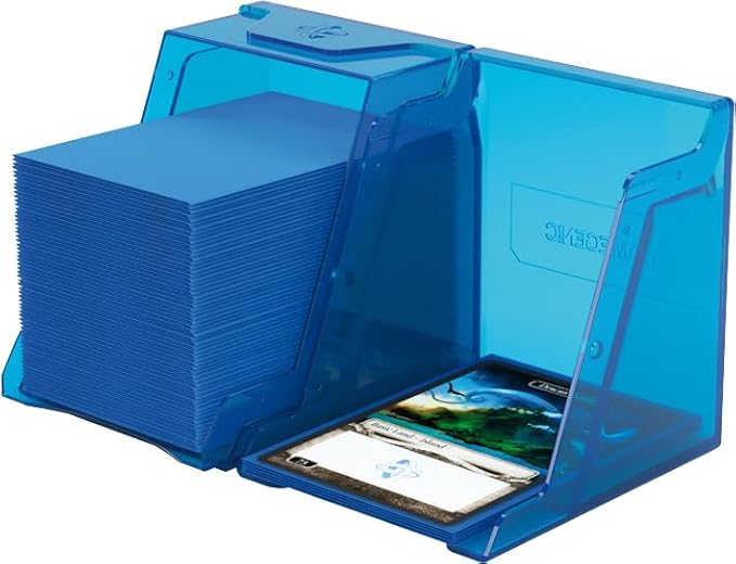 Gamegenic Bastion 100+ XL Deck Box - Compact, Secure, and Perfectly Organized for Your Trading Cards! Safely Protects 100+ Double-Sleeved Cards, Blue Color, Made