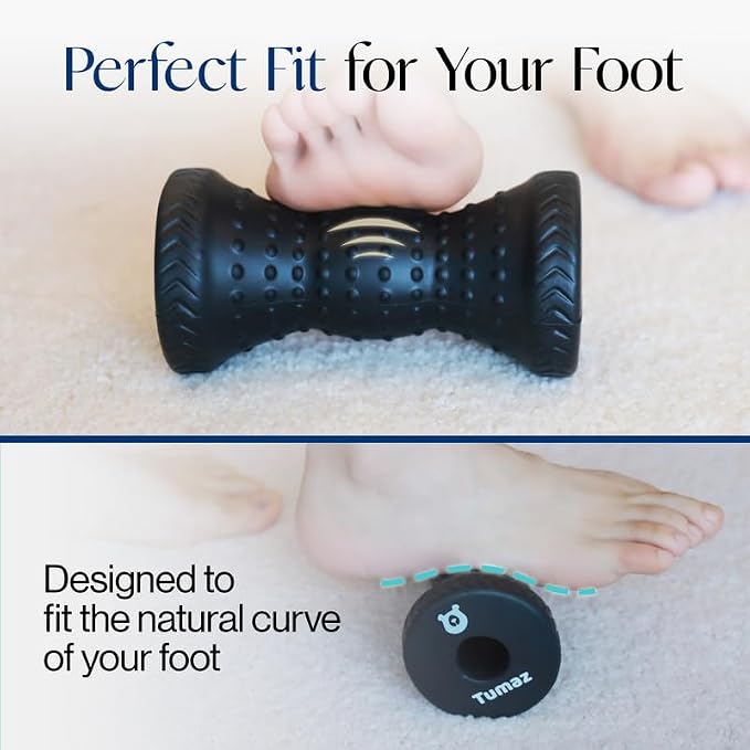 Tumaz Foot Roller for Plantar Fasciitis Relief，Foot Massage Roller for Alleviate Planter Fasciitis Pain,Arch Pain,Trigger Points & Deep Tissue, Portable - Reflexology Tool,Black