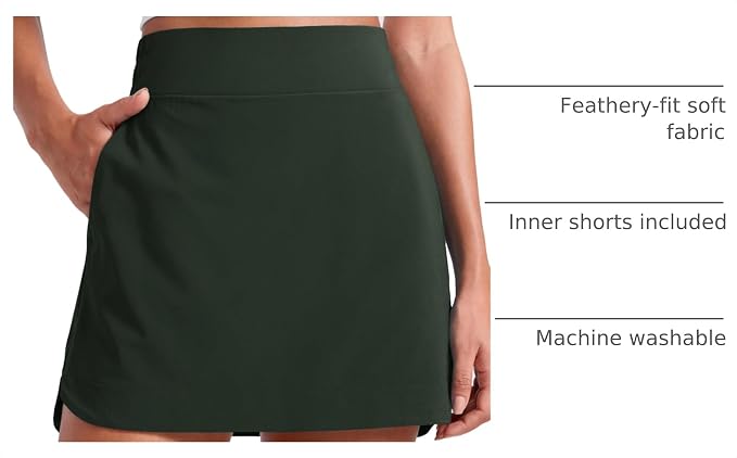 CRZ YOGA High Waisted Dolphin Golf Skirt | Built-in Shorts with Pockets, Quick-dry, Tennis, A Line, Mini, Skort for Women