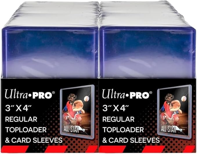 Ultra PRO 3" x 4" Clear Regular Toploaders for Cards with Card Sleeves Bundle Standard Size 300ct Trading Baseball Toploader Card Sleeve Protectors