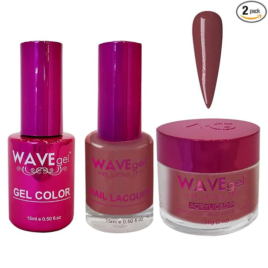 WAVEGEL Soak-Off Gel, Nail Lacquer & Acrylic/Dip Powder Matching Set - Princess Collection - #40 Royal Brown