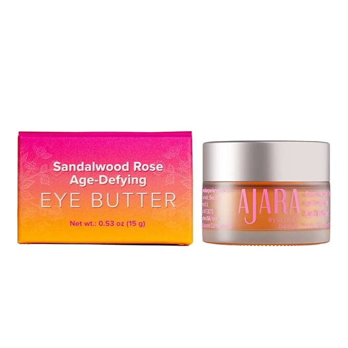 Ajara Sandalwood Rose Age-Defying Eye Butter – Natural Eye Butter to Reduce the Appearance of Dark Circles & Puffiness – Moisturizing Ghee-Based Formula – 0.5 oz