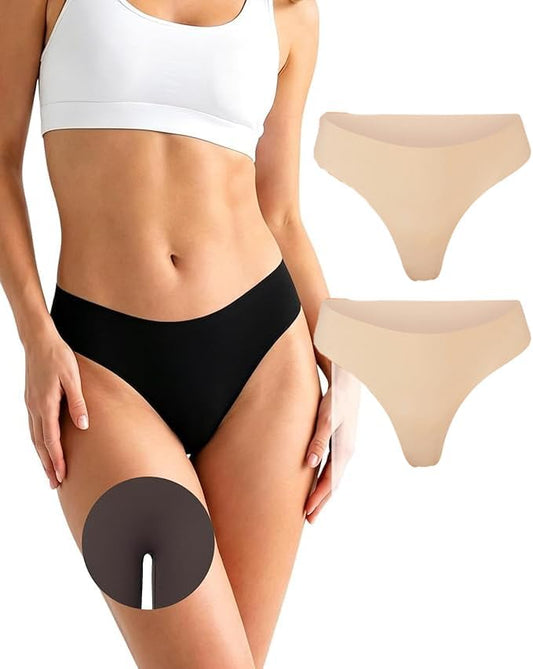 Thongs Seamless Underwear for Women No Show Thong Panty Liners Breathable Sexy Stretch Buttery Soft G-String Panties