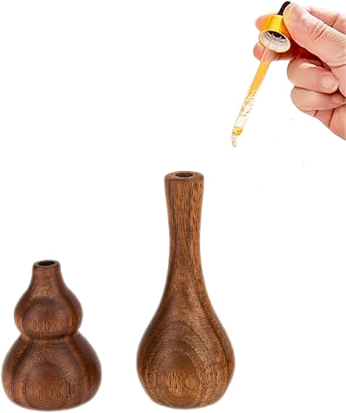 Wooden Fragrance Diffuser,Walnut Vase Essential Oil Diffuser,Aromatherapy Wood Vase Fragrance Retention Long Lasting Fragrance for Home Bathroom Office.2 Pieces.