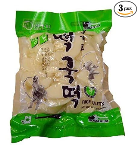 Sekero rice cake,Korean rice cake, Rice Ovaletts, 24oz/pk (Pack of 3)
