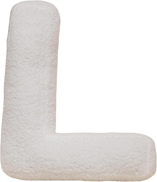 MOJUN Letter Plush Pillow, Soft Sofa Cushion Nursery Decor Kids Room Throw Pillow Cute A to Z Initial Letter Pillow Alphabet Cushion for Sofa Couch Living Room Bed Car Decoration, L