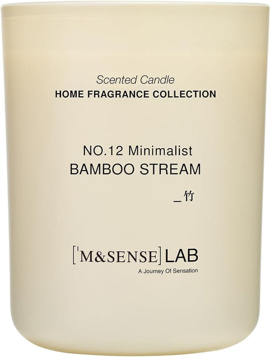 M&SENSE Natural Soy Large Candle| Bamboo Stream | 16.6 oz, 95H Burn | Mini Spring Scented Candles for Relaxation, Valentines Day Gift, Home Décor | for Bedroom, Office