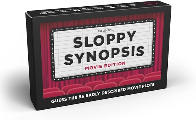 Bubblegum Stuff - Sloppy Synopsis Card Game - Hilarious Bad Movie Descriptions Quiz - 55 Flashcards - Fun for Family, Kids, Teens & Adults - Games Night - Great Gift!