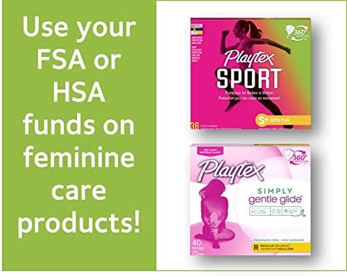 Playtex Sport Tampons, Super Plus Absorbency, Fragrance-Free | 360 Leak Defense | 36 Count, Pack of 12