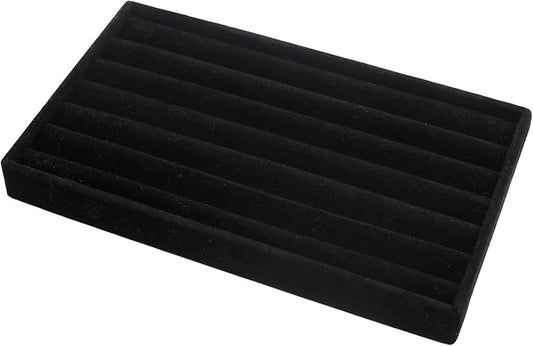 Velvet Jewelry Organizer Tray, Black 8 Rolls | Stackable Jewelry Storage Display Tray for Drawer Dresser Cloest Organizer