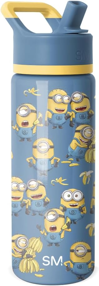 Simple Modern Kids Summit Water Bottle with Straw Lid | Despicable Me Minions 18oz Stainless Steel Cup Insulated Tumbler for Girls, Boys, School | Minions Unite