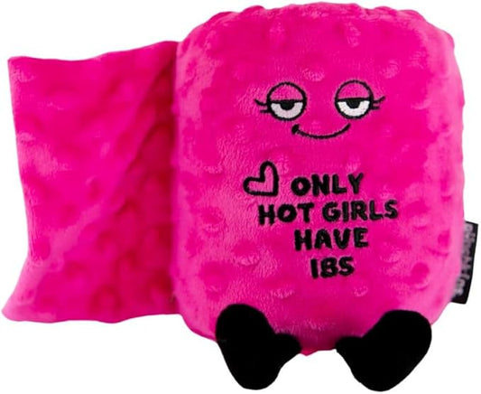 Toilet Roll Plushie - Only Hot Girls Have IBS Silly Toilet Paper Plush, Gift for Best Friend, Cute & Sassy Plush Toy for Gifting