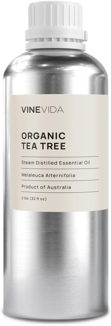 VINEVIDA Organic Tea Tree Essential Oil 32 oz - Undiluted Candle Scent DIY Scents for Candlemaking Bulk