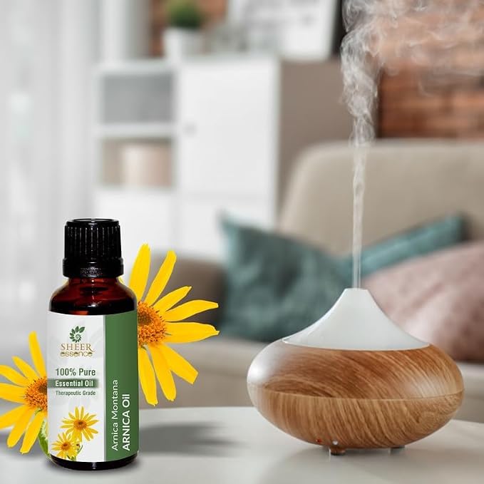Arnica Flower Essential (Arnica Montana) Obtained from Distillation|Flower Extract of Arnica 100% Pure & Natural Therapeutic Grade for Aromatherapy Use 3.38 Fl. Oz