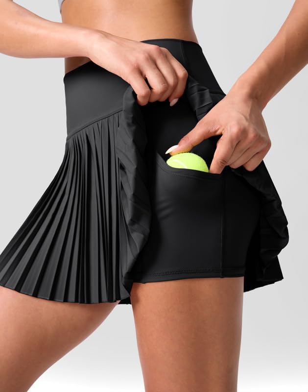 Pleated Tennis Skirt for Women with Pockets Shorts Women's High Waisted Lightweight Athletic Golf Skorts Skirts