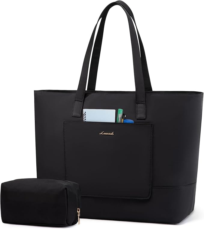LOVEVOOK Tote Bag for Women, Work Tote with Laptop Compartment for Nurse Travel Commuter, Gym Tote Purse with Yoga Mat Strap