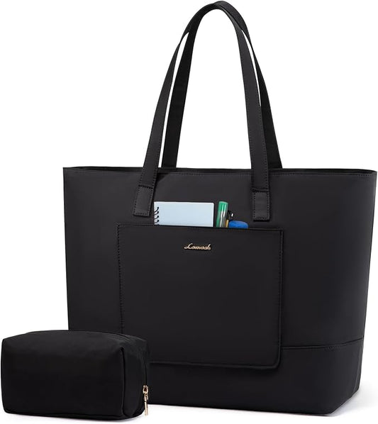 LOVEVOOK Tote Bag for Women, Work Tote with Laptop Compartment for Nurse Travel Commuter, Gym Tote Purse with Yoga Mat Strap
