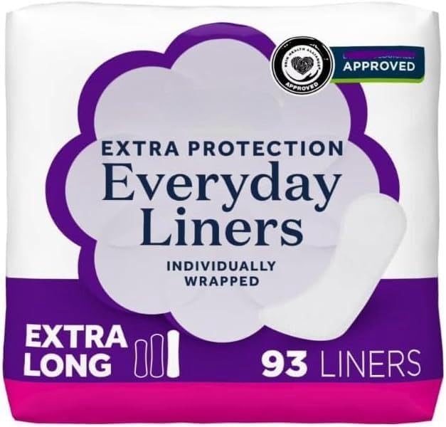 Equate Extra Protection Everyday Panty Liners, Extra Long Length, Unscented, 93 Count
