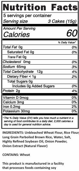 Kim's Magic Pop Onion Flavor 12-Pack: Freshly Popped Rice Cakes, Healthy Grain Snack, 0 Weight Watchers Point