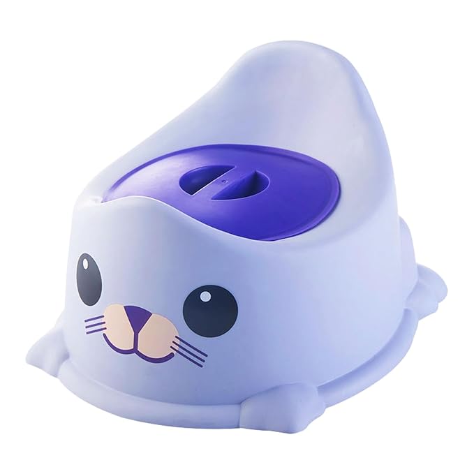 Baby Potty Chair Urinal Travel Easy to Clean Portable Adorable for 1-6 Years Old with Lid Potty Seat Animal Potty, Blue