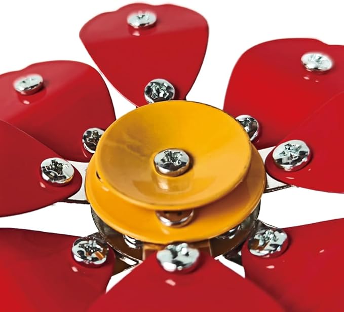 86-Piece Buildable Metal Flower Craft Kit – DIY Red Floral Assembly Model, Creative Construction Toy & Home Décor Gift for Adults and Kids