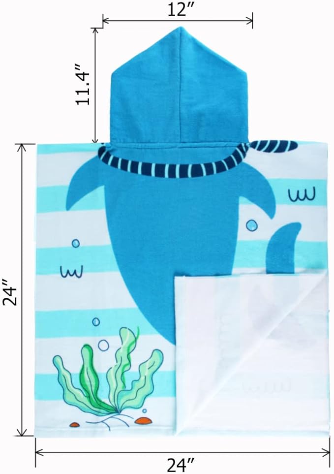 NovForth Bath Towel for Toddler Boys, Pool Hooded Towel for Kids, Hooded Beach Towel Poncho for Bath/Pool/Beach Swim Cover