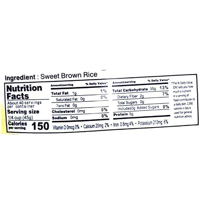 Brown Sweet Rice Sweet Sticky Rice Glutinous Short Grain Brown Rice in Fibers and Minerals 현미찹쌀 4lb