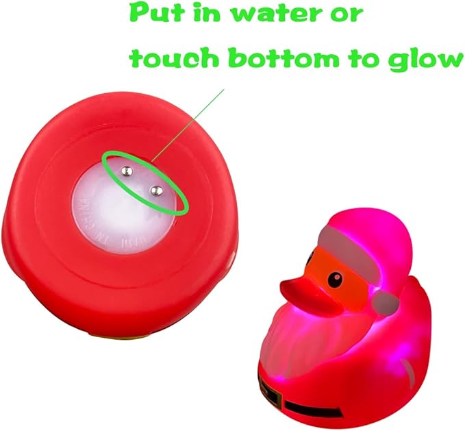 Jofan 6 Pack Light Up Ducks Bath Toys for Kids Toddlers Boys Girls Christmas Stocking Stuffers Party Favors Gifts