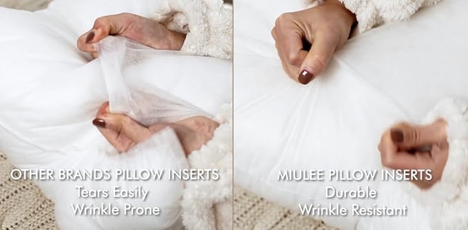 MIULEE Pillow Insert 20x20 Inch Decorative Square Throw Pillow Inserts | Premium Fluffy Pillow Forms Sham Stuffer for Sofa Couch Living Room