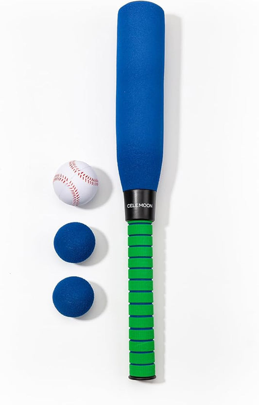 CeleMoon Ultra Soft 22 Inch Kids Foam Baseball Bat Toys with 4 Balls Gift for Children Toddlers Boys Girls Age 3-5-8 Outdoor Indoor Sport T Ball Game Playing,Blue