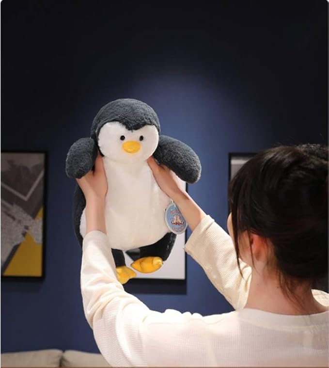 ARELUX 14in Cute Penguin Plush Stuffed Animal Hugging Pillow: Soft Large Sleeping Body Warm Fluffy Pillow Adorable Chubby Penguin Plushie Toy Creative for Friends Dormitory