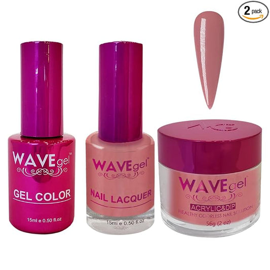 WAVEGEL Soak-Off Gel, Nail Lacquer & Acrylic/Dip Powder Matching Set - Princess Collection - #37 Tawny Brown