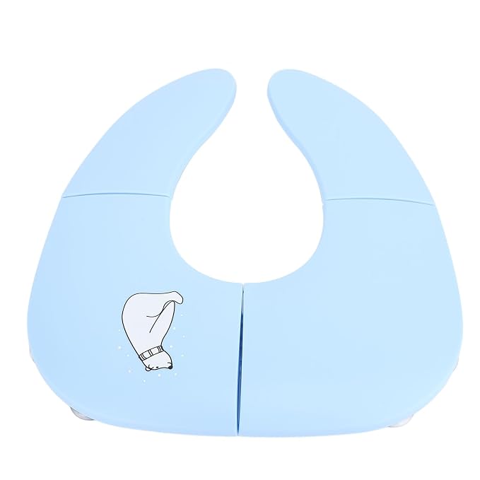Fafeicy Kids Potty Foldable Travel Potty, PP Portable Training with Suction Cup and Slip Design, 35 X 29 X 3 Cm Folding Toilet Seat Cover for Toddler Travel (Blue)