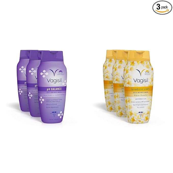 Vagisil Feminine Wash for Intimate Area Hygiene, pH Balance, Gynecologist Tested & Feminine Wash for Intimate Area Hygiene, Scentsitive Scents