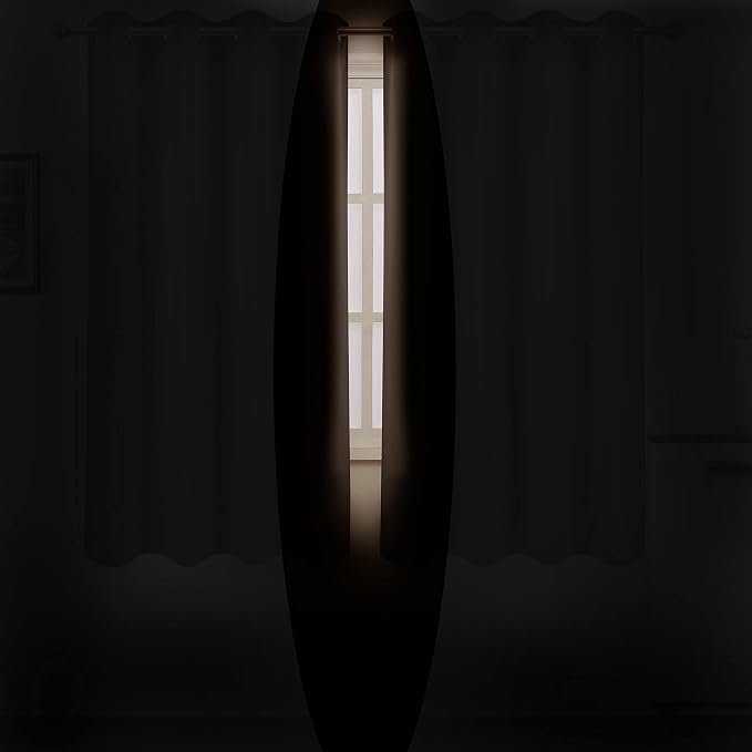 LEMOMO Chocolate Brown Thermal Blackout Curtains/42 x 72 Inch/Set of 2 Panels Room Darkening Curtains for Bedroom