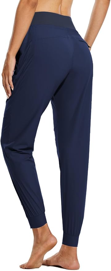 baleaf Womens Lightweight Hiking Pants Water Resistant Quick Dry Joggers with 5 Zipper Pockets UPF 50+ for Travel Hiking